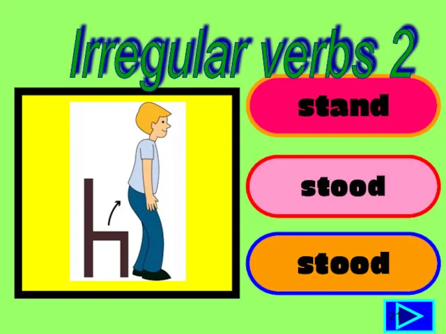 stand stood stood 21 Irregular verbs 2