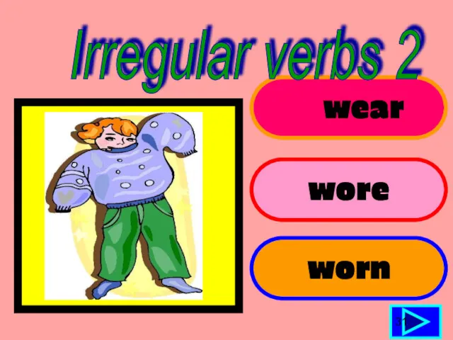 wear wore worn 31 Irregular verbs 2