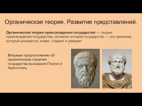 Органическая теория. Развитие представлений. Органическая теория происхождения государства — теория