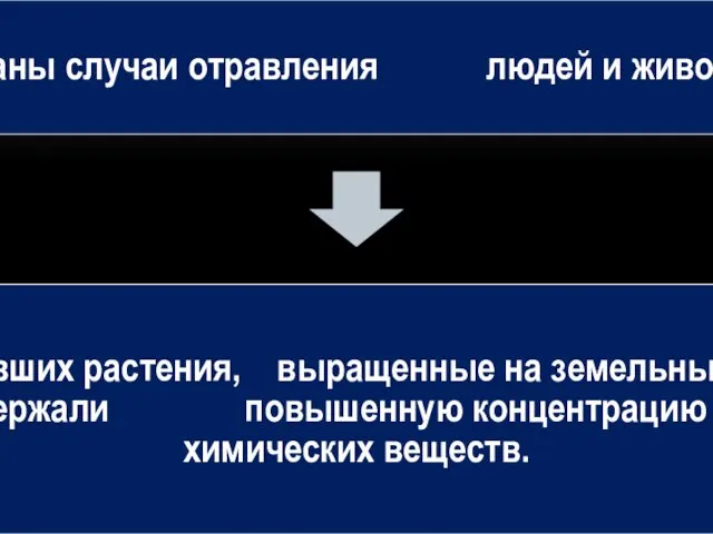 Описаны случаи отравления людей и животных, употреблявших растения, выращенные на