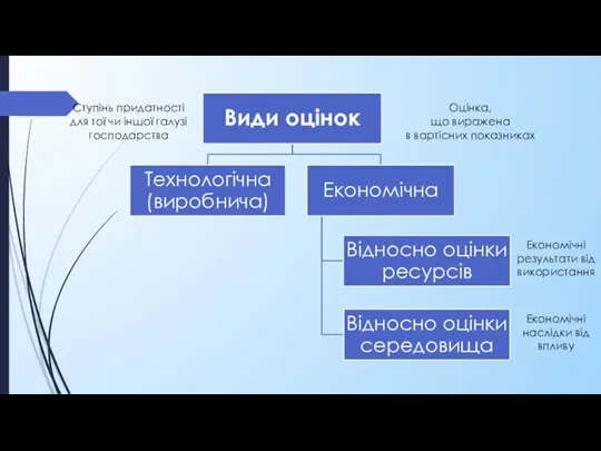 Ступінь придатності для тої чи іншої галузі господарства Оцінка, що