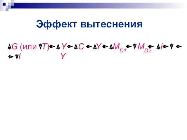 Эффект вытеснения G (или Т) Y C Y MD1 MD2 i I Y