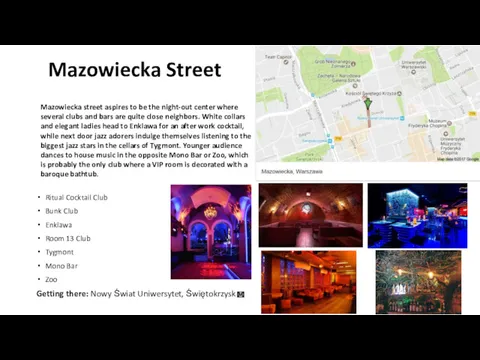 Mazowiecka Street Ritual Cocktail Club Bunk Club Enklawa Room 13
