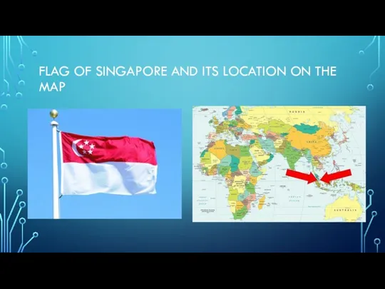 FLAG OF SINGAPORE AND ITS LOCATION ON THE MAP