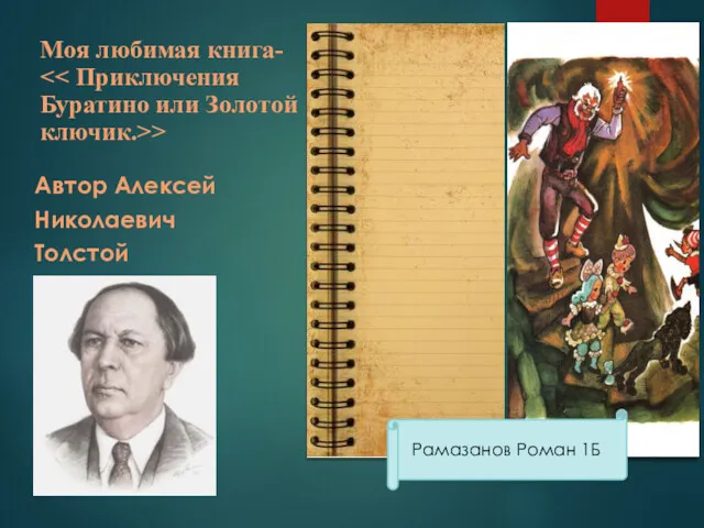 Моя любимая книга- > Автор Алексей Николаевич Толстой Рамазанов Роман 1Б