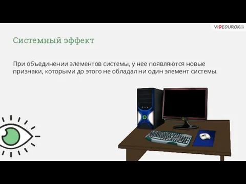 Системный эффект При объединении элементов системы, у нее появляются новые