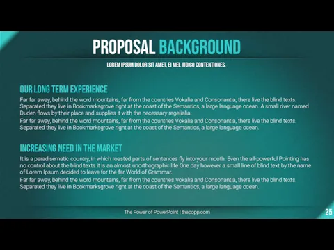 Proposal Background The Power of PowerPoint | thepopp.com Lorem ipsum