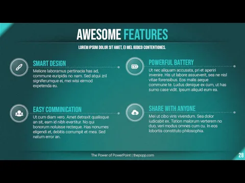 Awesome Features The Power of PowerPoint | thepopp.com Lorem ipsum