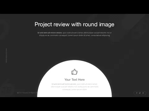 Project review with round image Ut wisi enim ad minim