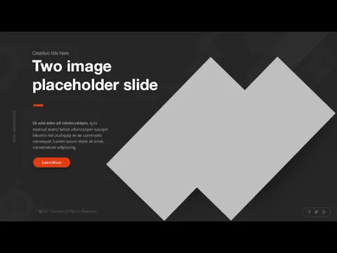 Two image placeholder slide Learn More Ut wisi enim ad