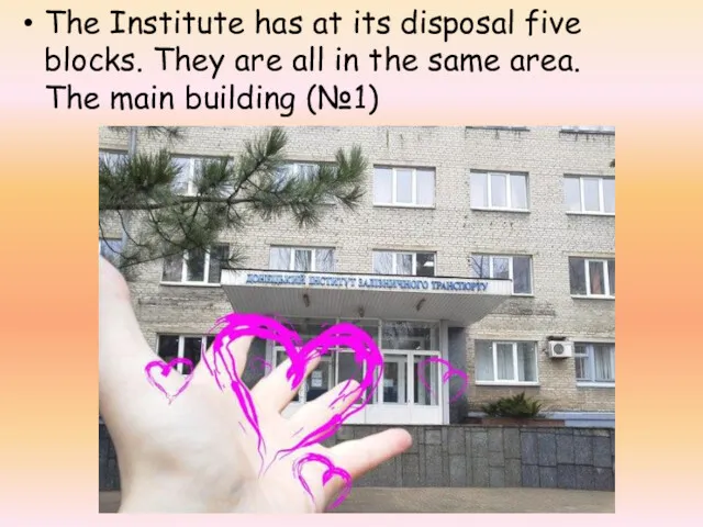 The Institute has at its disposal five blocks. They are