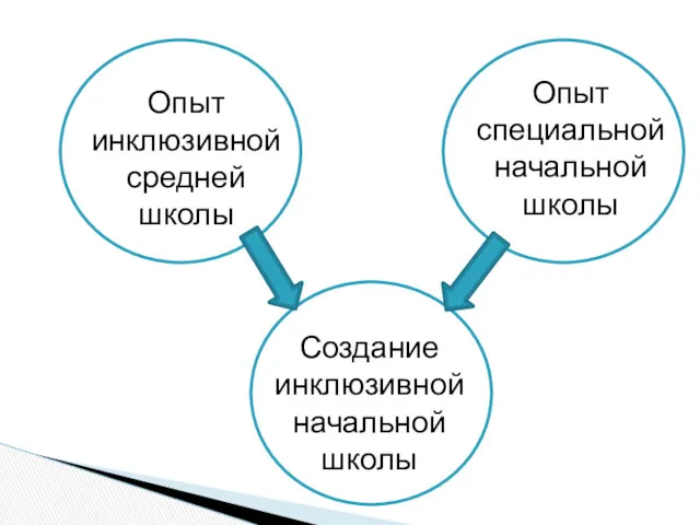 Опыт инклюзивной средней школы Опыт специальной начальной школы Создание инклюзивной начальной школы