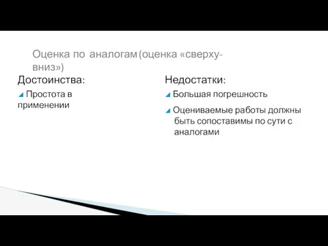 Достоинства: ◢ Простота в применении Недостатки: ◢ Большая погрешность ◢