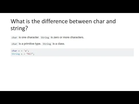 What is the difference between char and string?