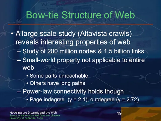 Bow-tie Structure of Web A large scale study (Altavista crawls)