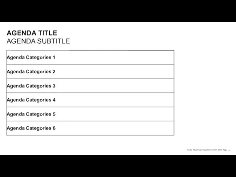 AGENDA TITLE AGENDA SUBTITLE Footer Title | Footer Department | 01.07.2020 Page