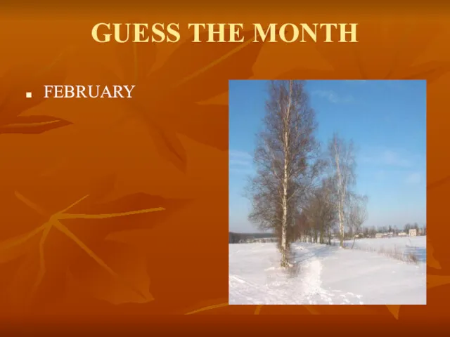 GUESS THE MONTH FEBRUARY