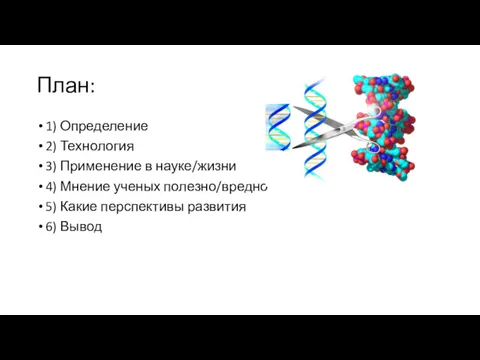 План: 1) Определение 2) Технология 3) Применение в науке/жизни 4)