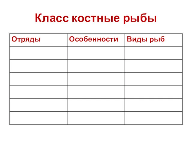 Класс костные рыбы