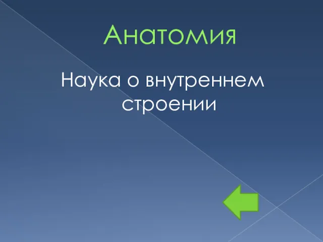 Анатомия Наука о внутреннем строении