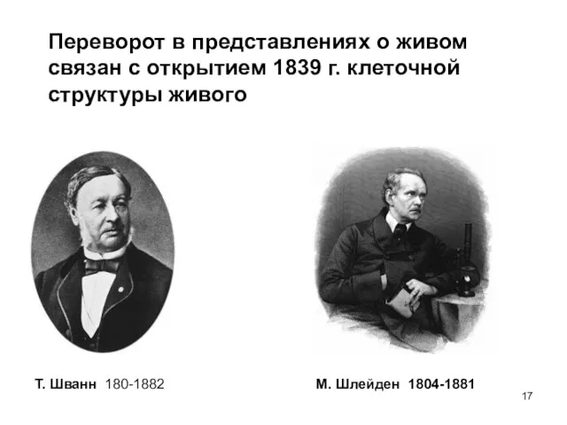 Переворот в представлениях о живом связан с открытием 1839 г.