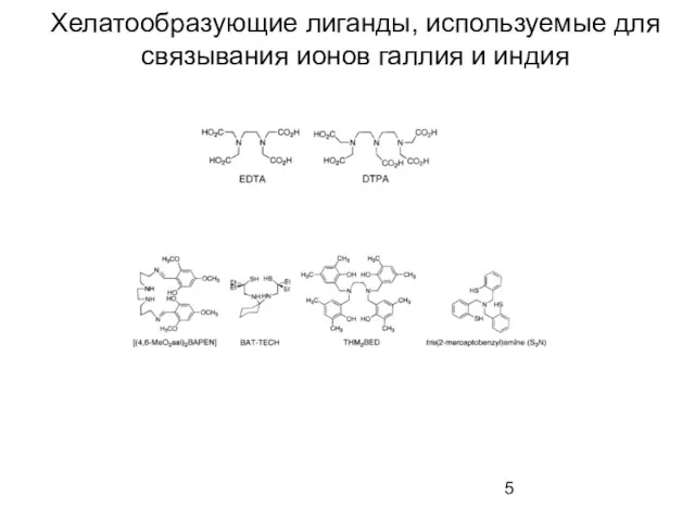 Хелатообразующие лиганды, используемые для связывания ионов галлия и индия