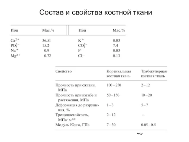 Состав и свойства костной ткани