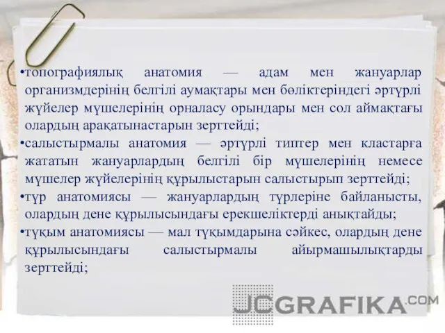 топографиялық анатомия — адам мен жануарлар организмдерінің белгілі аумақтары мен бөліктеріндегі әртүрлі жүйелер