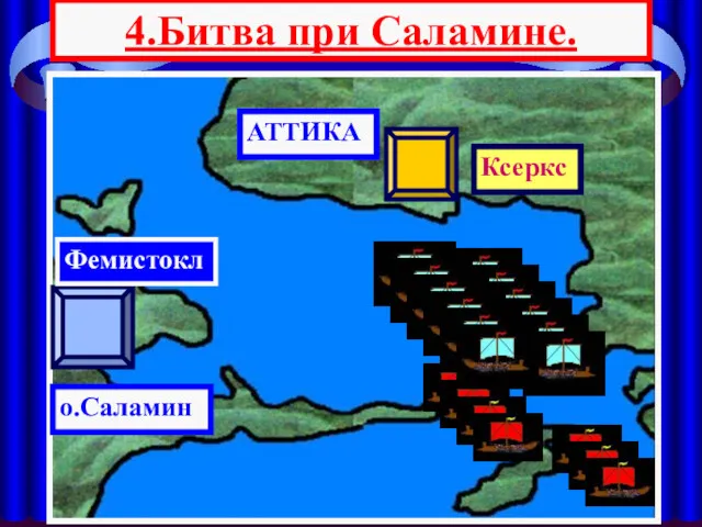 4.Битва при Саламине. АТТИКА Ксеркс о.Саламин Фемистокл