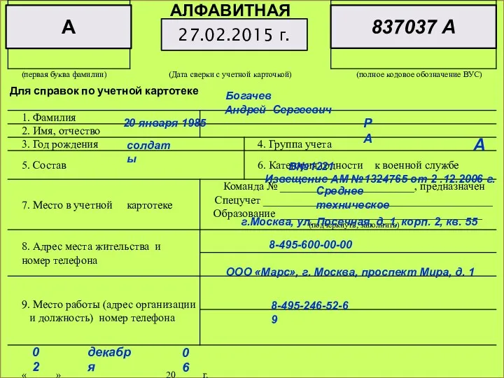 27.02.2015 г. А 837037 А В№1221 Богачев Андрей Сергеевич 20