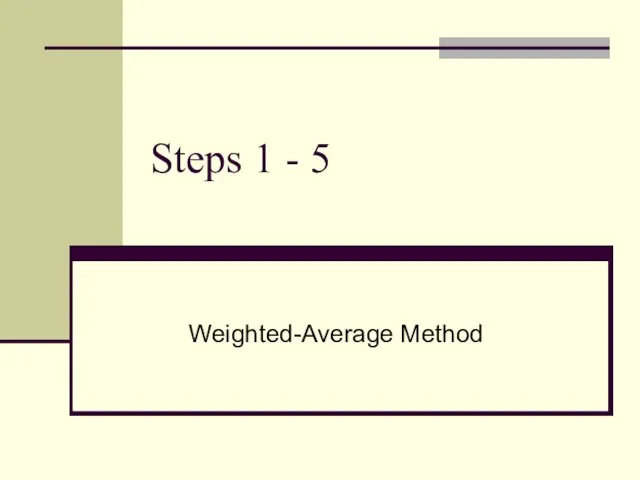 Steps 1 - 5 Weighted-Average Method