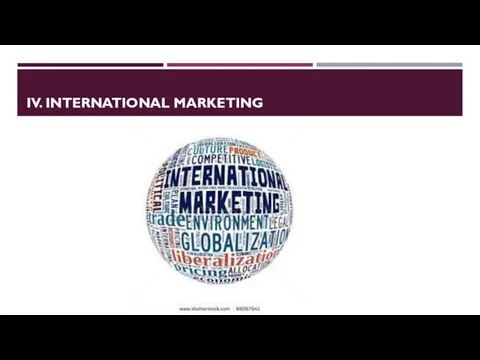 IV. INTERNATIONAL MARKETING