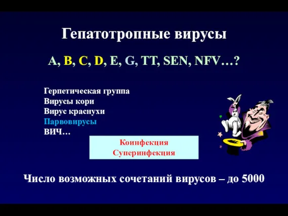 Гепатотропные вирусы А, В, С, D, E, G, TT, SEN,