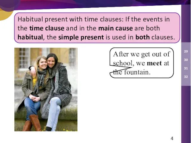 Habitual present with time clauses: If the events in the