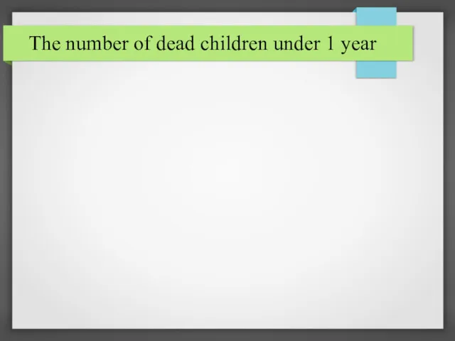 The number of dead children under 1 year