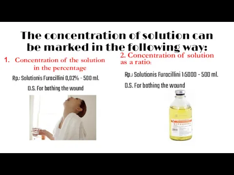 The concentration of solution can be marked in the following