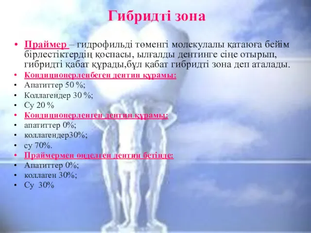 Гибридті зона Праймер – гидрофильді төменгі молекулалы қатаюға бейім бірлестіктердің