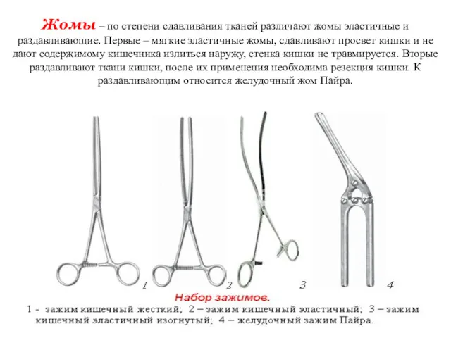 Жомы – по степени сдавливания тканей различают жомы эластичные и