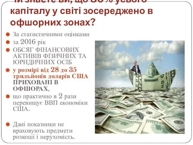 Чи знаєте ви, що 80% усього капіталу у світі зосереджено