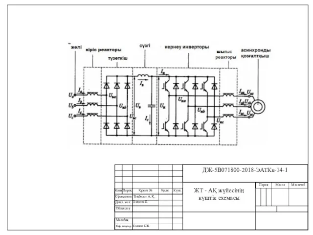 Калиева К.Ж. ЖТ - АҚ жүйесінің күштік схемасы