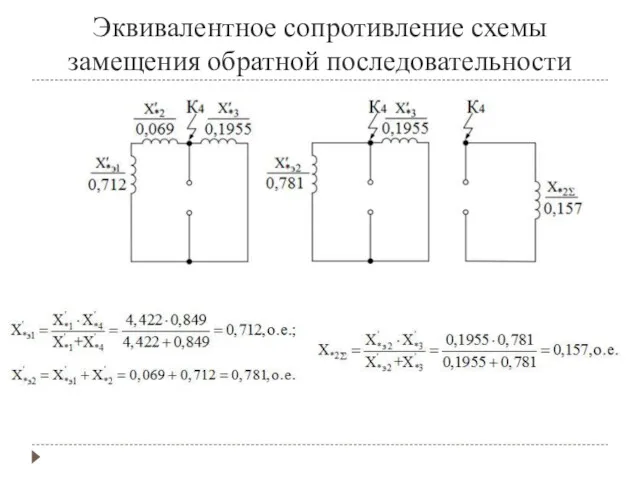 Эквивалентное сопротивление схемы замещения обратной последовательности