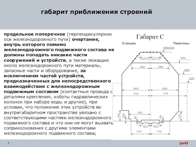 габарит приближения строений предельное поперечное (перпендикулярное оси железнодорожного пути) очертание,