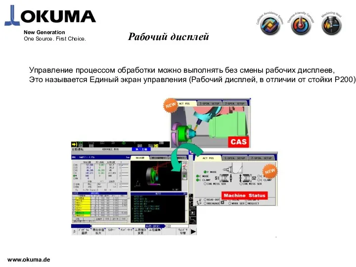 www.okuma.de New Generation One Source. First Choice. Управление процессом обработки