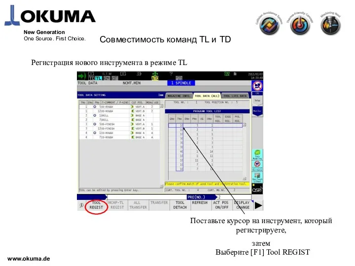 www.okuma.de New Generation One Source. First Choice. Совместимость команд TL