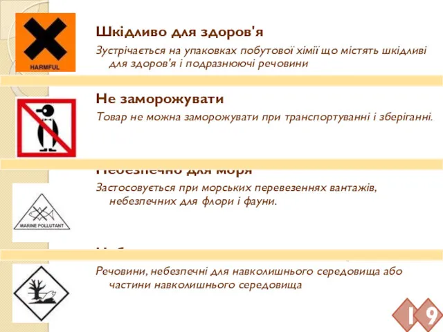 Шкідливо для здоров'я Зустрічається на упаковках побутової хімії що містять