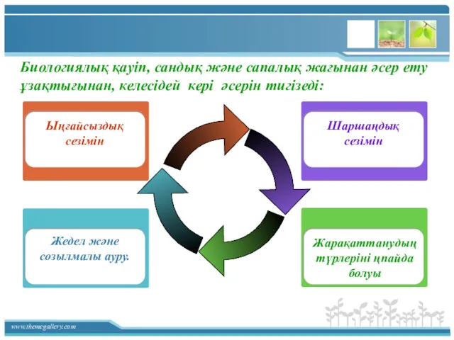 Биологиялық қауіп, сандық және сапалық жағынан әсер ету ұзақтығынан, келесідей