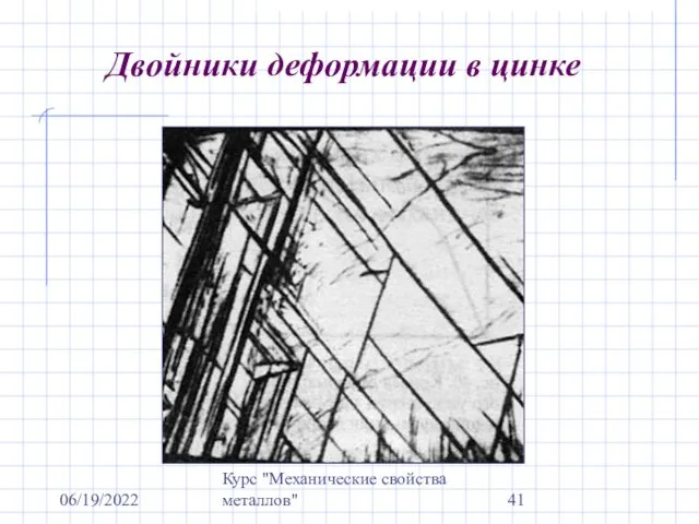 06/19/2022 Курс "Механические свойства металлов" Двойники деформации в цинке