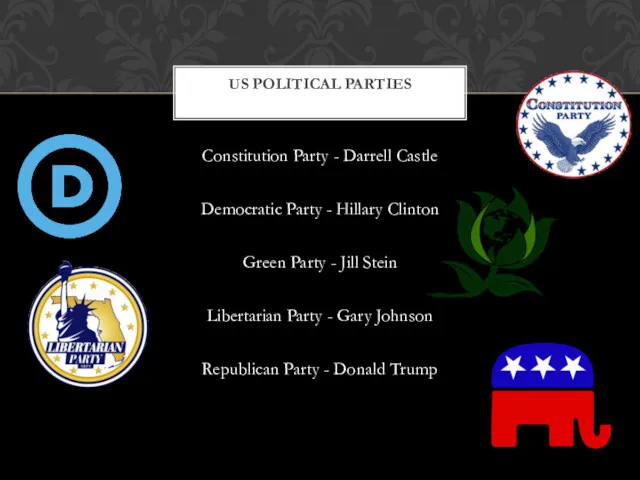 Constitution Party - Darrell Castle Democratic Party - Hillary Clinton