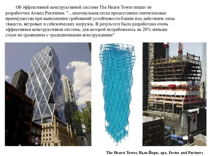 Об эффективной конструктивной системе The Hearst Tower пишет ее разработчик