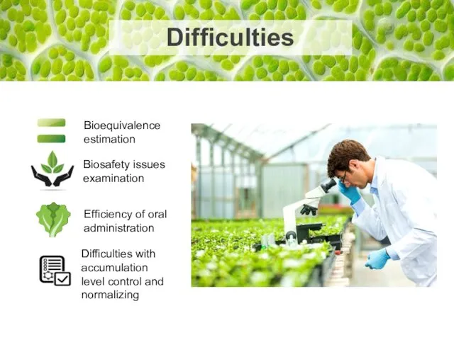 Biosafety issues examination Difficulties with accumulation level control and normalizing